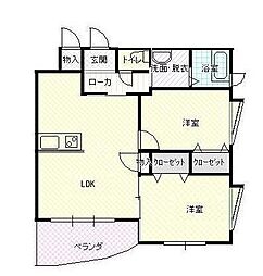 リ・ポーズ21B 2LDKの間取図画像