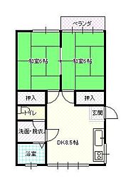 アーバン'88 2DKの間取図画像
