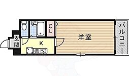 ヒルズかすみ 4階1Kの間取り
