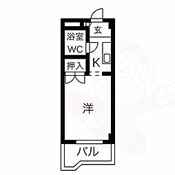 鬼頭本社ビル 1Kの間取図画像