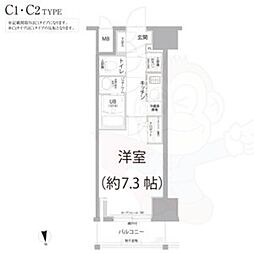 エスリード上前津セレーノ 3階1Kの間取り