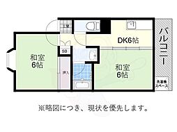 クレールモリ4 2DKの間取図画像
