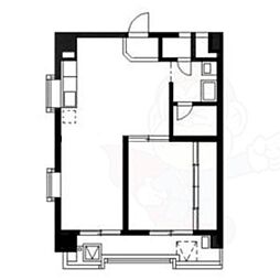 レスカール一番町 4階1LDKの間取り