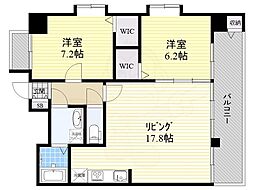 プロビデンス葵タワー 10階2LDKの間取り