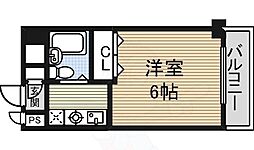 グレイス日比野 6階1Kの間取り