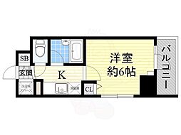 スペーシア堀田 8階1Kの間取り