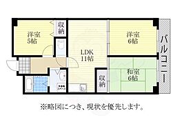 サン大曽根 3DKの間取図画像