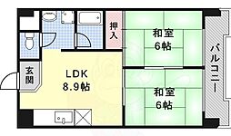 レスカール一番町 9階2LDKの間取り