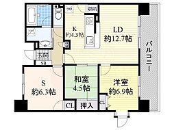 スクエア名古屋港 2階2SLDKの間取り