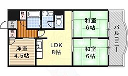 グリンハイツ 5階3LDKの間取り