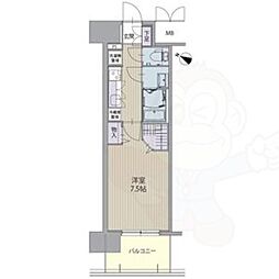 パルティール笠寺 1Kの間取図画像