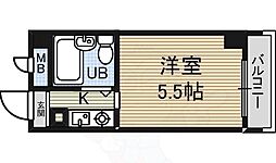 ドール神宮西 2階1Kの間取り