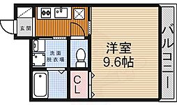 ベルグ大須 8階1Kの間取り