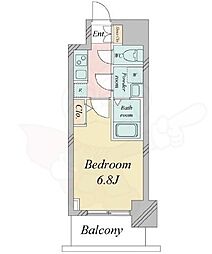 S-RESIDENCE鶴舞 6階1Kの間取り