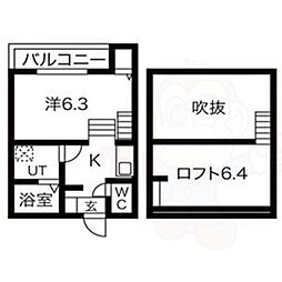 La Speranza神宮西 1階1Kの間取り