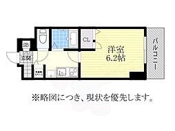 プレミアムコート名古屋金山インテルノ 3階ワンルームの間取り