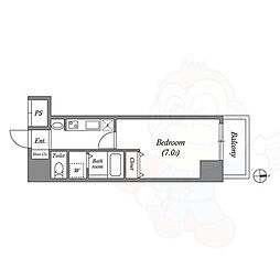 名古屋市営名城線 矢場町駅 徒歩8分の賃貸マンション 7階1Kの間取り