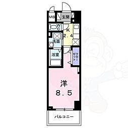 Bright Gate 名古屋 14階1Kの間取り