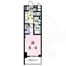 Bright Gate 名古屋 3階1Kの間取り