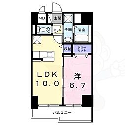 Bright Gate 名古屋 2階1LDKの間取り