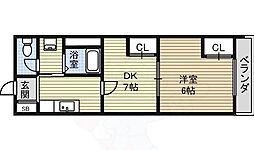高蔵ビレッジ 1階1DKの間取り