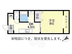 福島ハイツ 1DKの間取図画像