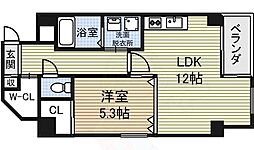 ロア金山 8階1LDKの間取り