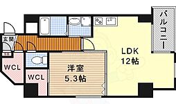 ロア金山 8階1LDKの間取り