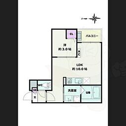 Jack atsutakoshin2 2階1LDKの間取り