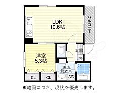 ユーミー矢場町 1階1LDKの間取り