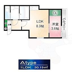 AMLUX2 1LDKの間取図画像