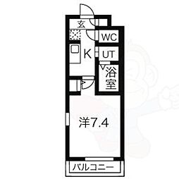 エスポワールツツミ 1階1Kの間取り