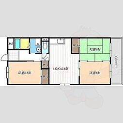 本宮ハイツ山田 3LDKの間取図画像