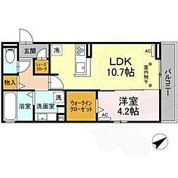 grace TSUKATA 1LDKの間取図画像