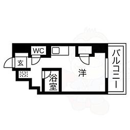 スクエアアパートメント ワンルームの間取図画像
