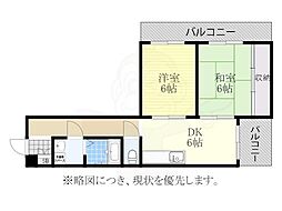 福信ビル 2DKの間取図画像