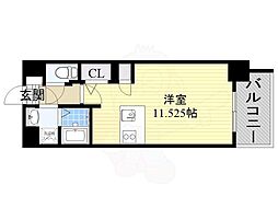 プレサンスジェネ千種内山 ワンルームの間取図画像