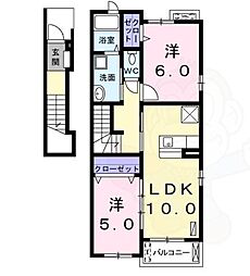 エラン 2LDKの間取図画像