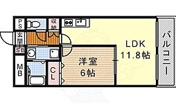 ヴァンオンズ 1LDKの間取図画像