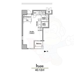グランアベニュー栄 ワンルームの間取図画像
