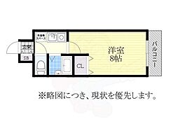 レジデンスふくざわ2 1Kの間取図画像