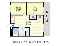 レジデンスオレンジ 3DKの間取図画像