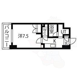 アマーレ葵 1Kの間取図画像