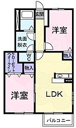 アイ・フィールドB 2LDKの間取図画像