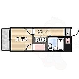 レオパレス築地口第4 1Kの間取図画像