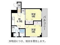 山田ビル 2DKの間取図画像
