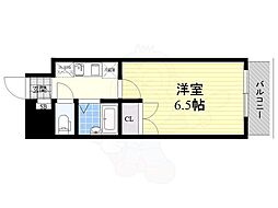 カーサ川並 1Kの間取図画像