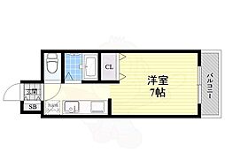 セントラルハイツカシノ 1Kの間取図画像