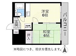 サン宮脇 2Kの間取図画像