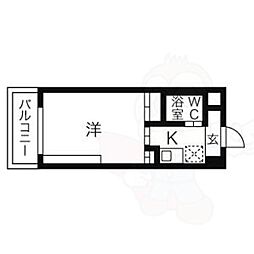 岩井橋ロイヤルハイツ 1Kの間取図画像